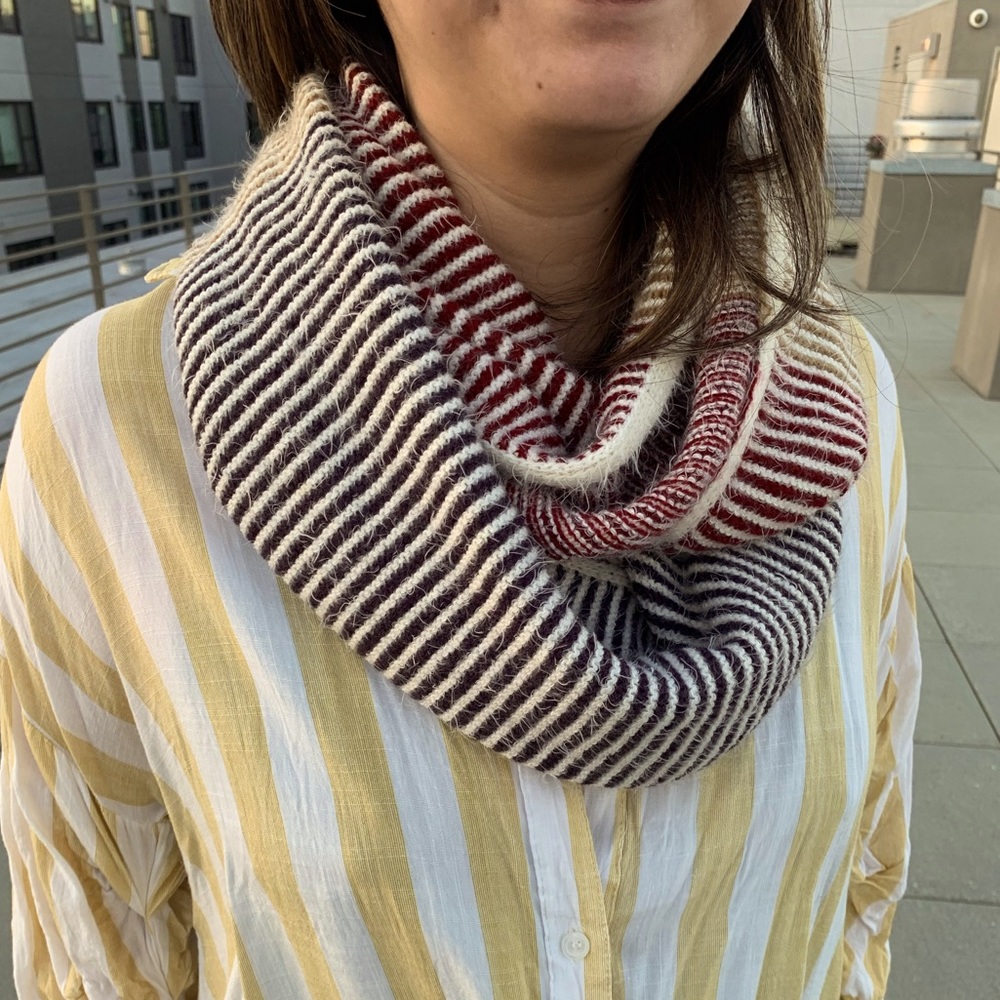 Neva Colorblock Striped Infinity Scarf